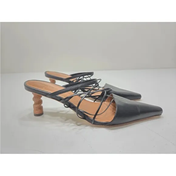 Regina Pyo Lisa Wooden Heel Strappy Leather Mules Size 41 Italy/ 11 US Womens