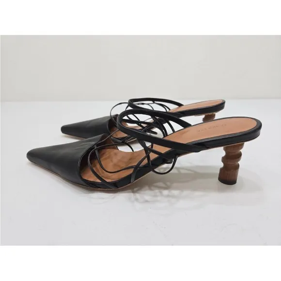 Regina Pyo Lisa Wooden Heel Strappy Leather Mules Size 41 Italy/ 11 US Womens