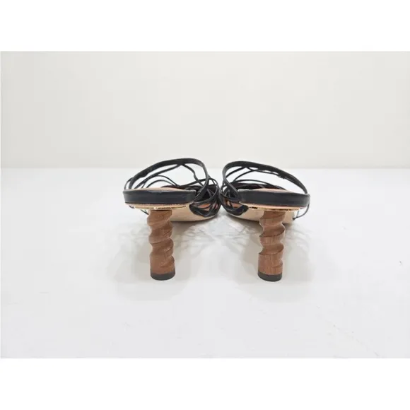 Regina Pyo Lisa Wooden Heel Strappy Leather Mules Size 41 Italy/ 11 US Womens