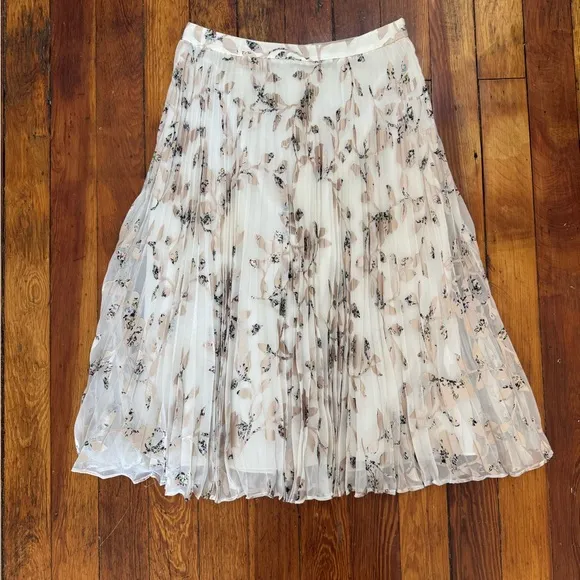 REISS Alisandra Floral Print Midi Skirt