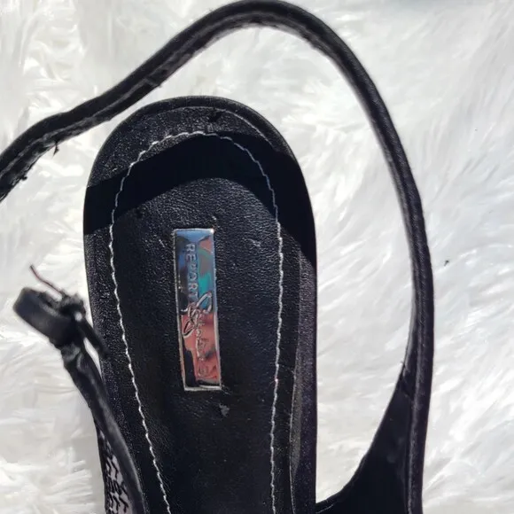 Report Signature | Black Sequin Platform 5.5&quot; Stiletto Heels with Box, Size 9.5