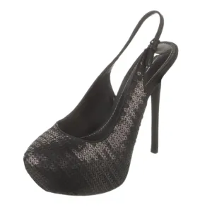 Report Signature | Black Sequin Platform 5.5&quot; Stiletto Heels with Box, Size 9.5