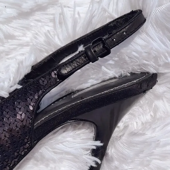 Report Signature | Black Sequin Platform 5.5&quot; Stiletto Heels with Box, Size 9.5