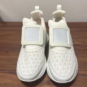 Rhodes Women’s Run Sneaker in White Neoprene &amp; Lace. Size 37. Never Worn.