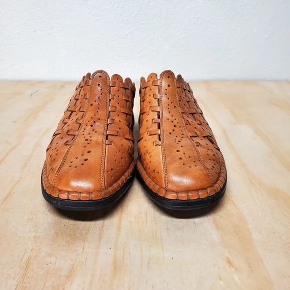 Rieker Antistress Caramel Leather Slip-on Mules Shoes Size 39  8 - 8.5