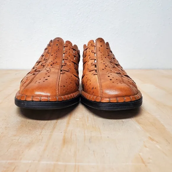 Rieker Antistress Caramel Leather Slip-on Mules Shoes Size 39  8 - 8.5