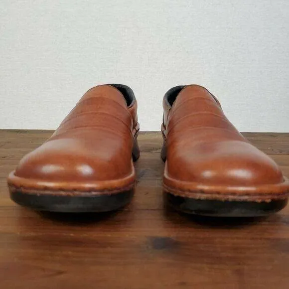 Rieker Womens Shoes Size 8 Brown Wide Fit Slip On Casual Leather Round Toe