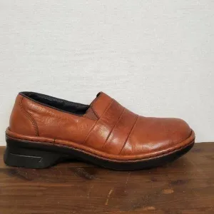 Rieker Womens Shoes Size 8 Brown Wide Fit Slip On Casual Leather Round Toe