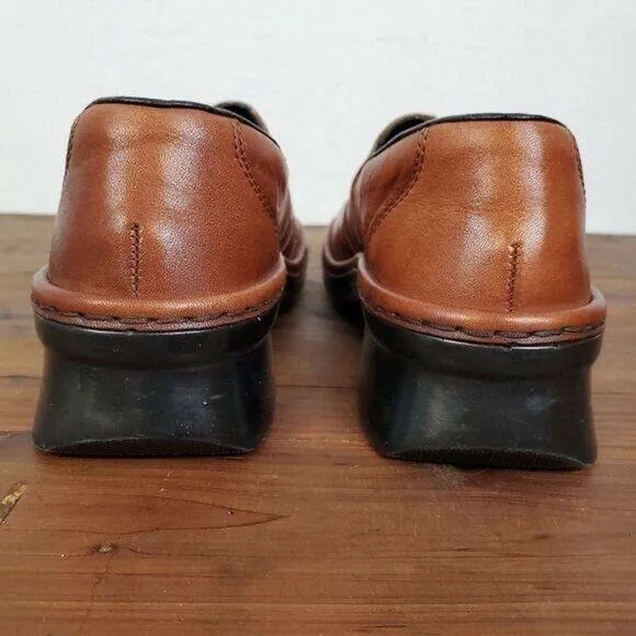 Rieker Womens Shoes Size 8 Brown Wide Fit Slip On Casual Leather Round Toe