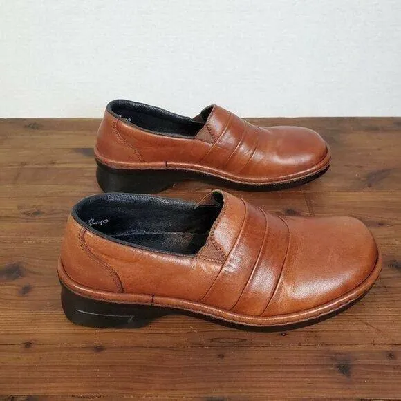 Rieker Womens Shoes Size 8 Brown Wide Fit Slip On Casual Leather Round Toe
