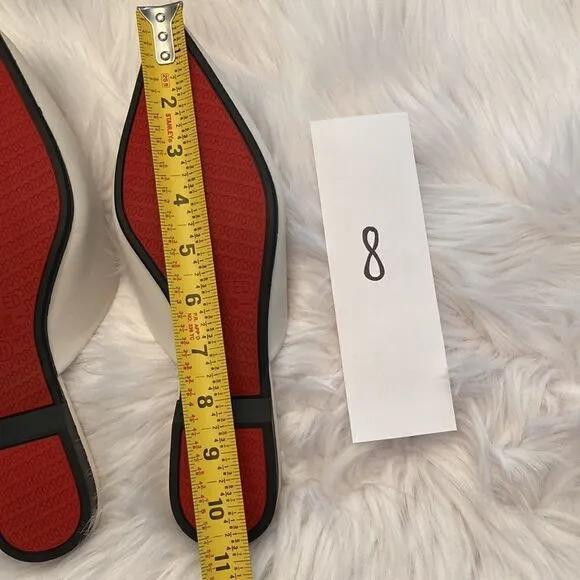 Riveted Off White Crème Gold Pointed Toe Flat Mules Shoes