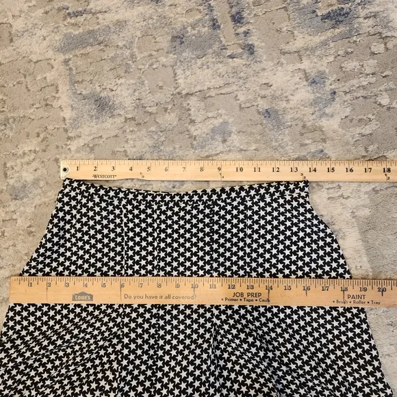 RIXO Georgia Pleated Star Silk Midi Skirt Front Slits Size Medium
