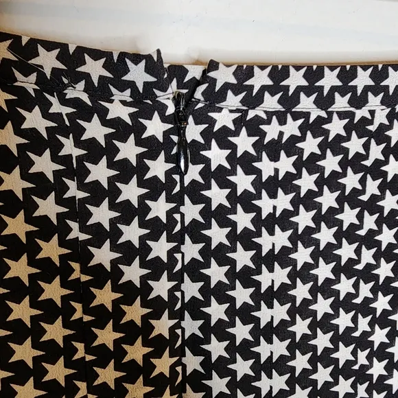 RIXO Georgia Pleated Star Silk Midi Skirt Front Slits Size Medium