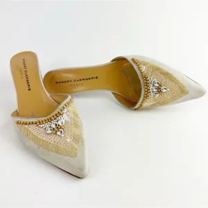 Robert Clergerie Embellished Kitten Heel Size 5.5