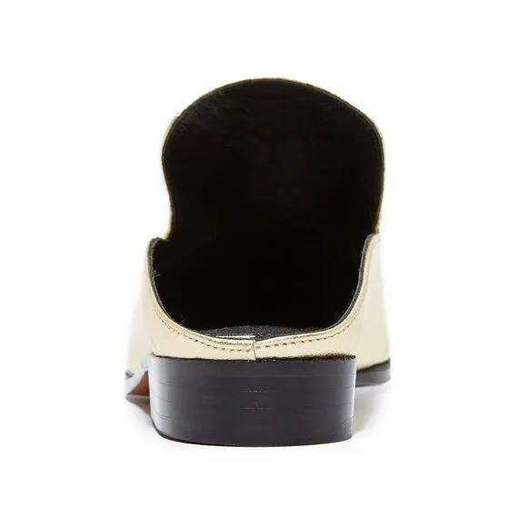 Robert CLERGERIE Leather Mules Slides in Gold