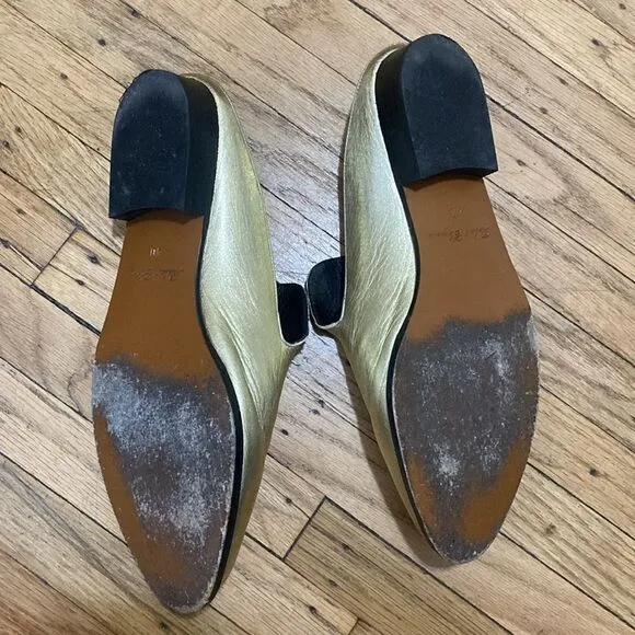 Robert CLERGERIE Leather Mules Slides in Gold
