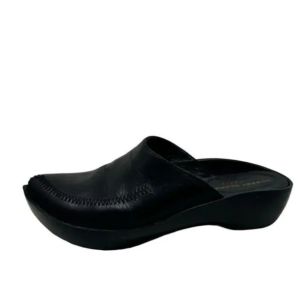 Robert Clergerie Paris womens clogs mules size 9.5 Black leather