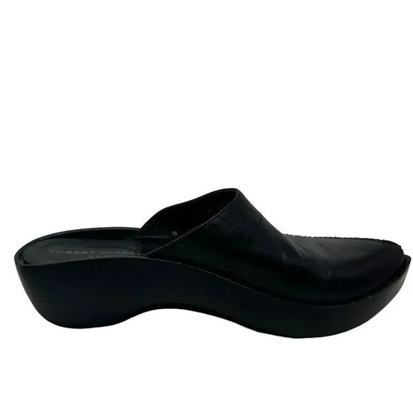Robert Clergerie Paris womens clogs mules size 9.5 Black leather