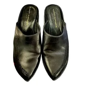 Robert Clergerie Paris womens clogs mules size 9.5 Black leather