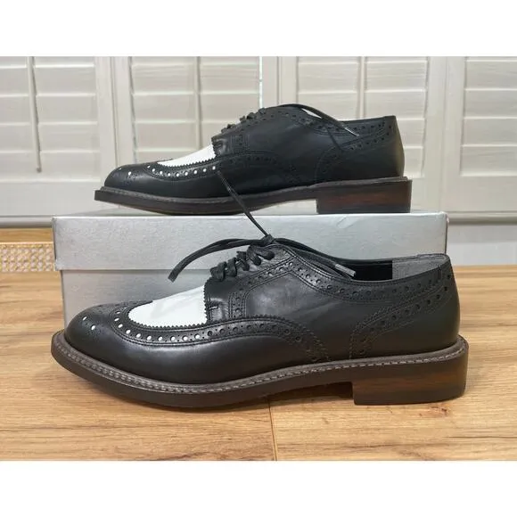 Robert Clergerie RoelJ Brogue Oxfords Black White Leather Size 9 US 39.5 EU NIB