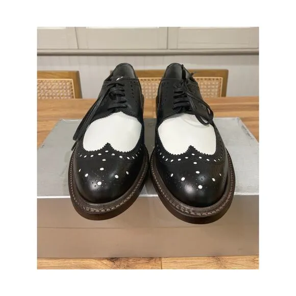 Robert Clergerie RoelJ Brogue Oxfords Black White Leather Size 9 US 39.5 EU NIB