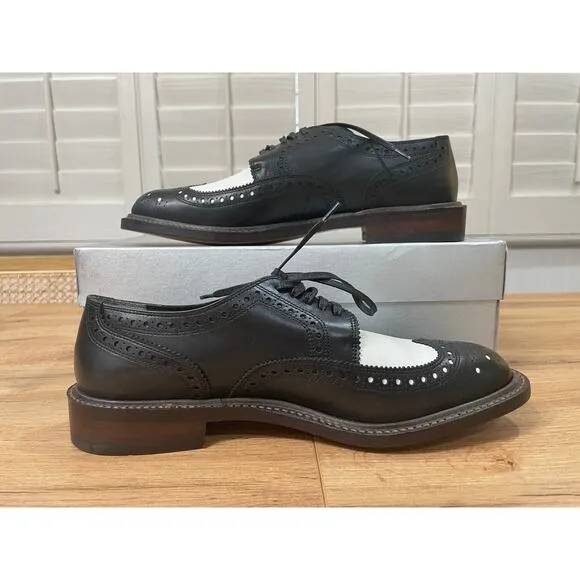 Robert Clergerie RoelJ Brogue Oxfords Black White Leather Size 9 US 39.5 EU NIB