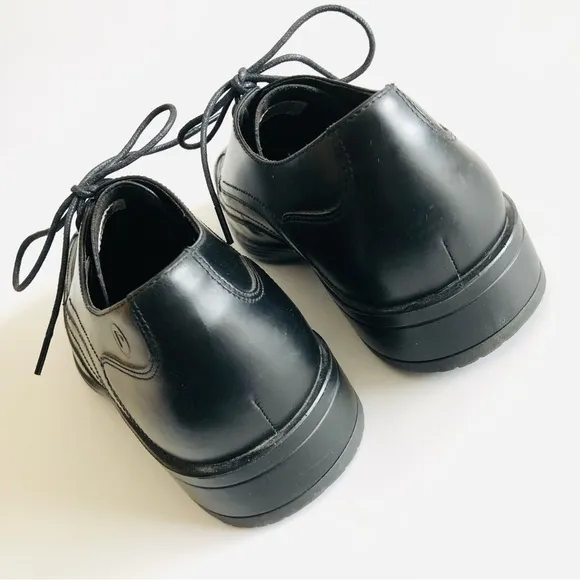 Rockport Black Leather Square Toe Oxfords