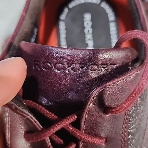 Rockport Dustin Wingtip Leather Oxfords Burgundy Men's 9