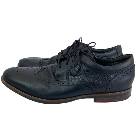 Rockport Dustyn Leather Wingtip Oxfords Black 11