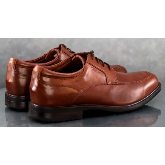 Rockport Hydro Shield Men's Apron Toe Oxfords Dress Shoes Size 12 Brown EUC