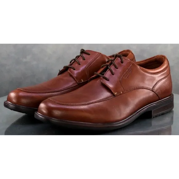 Rockport Hydro Shield Men's Apron Toe Oxfords Dress Shoes Size 12 Brown EUC