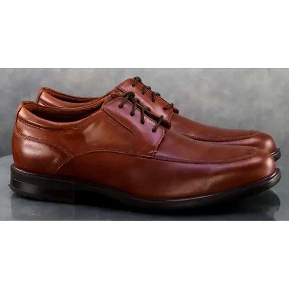 Rockport Hydro Shield Men's Apron Toe Oxfords Dress Shoes Size 12 Brown EUC