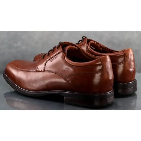 Rockport Hydro Shield Men's Apron Toe Oxfords Dress Shoes Size 12 Brown EUC