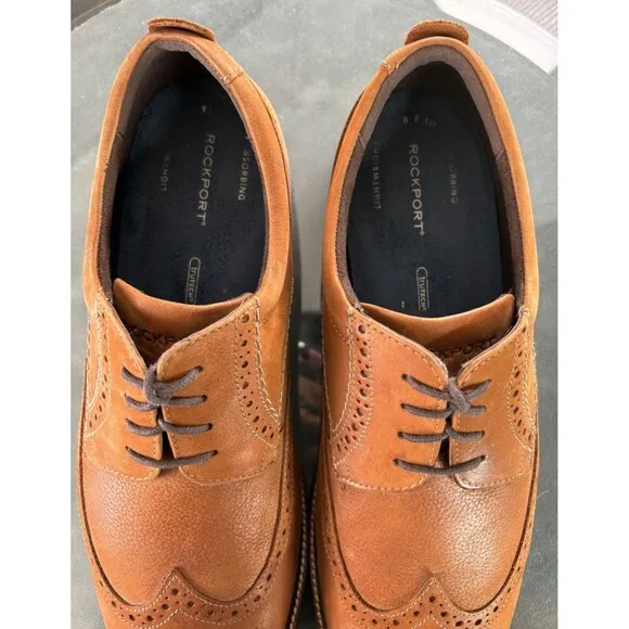 Rockport Marshall $130 Men's Wingtip Oxfords Dress Shoes Size 12 (W) Wide CH2256