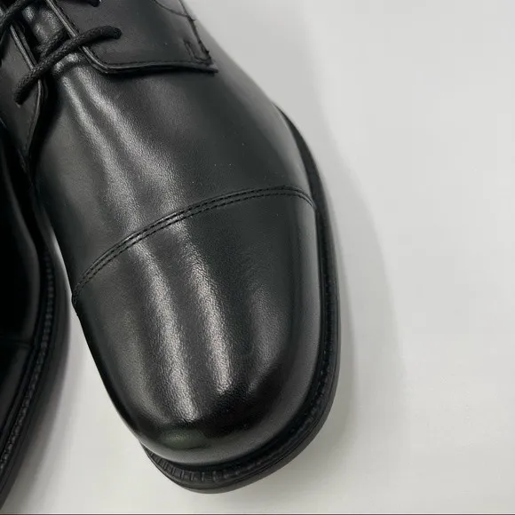 Rockport Mens Charles Road Cap Toe Oxford Black Leather Shoes Size 9 NEW