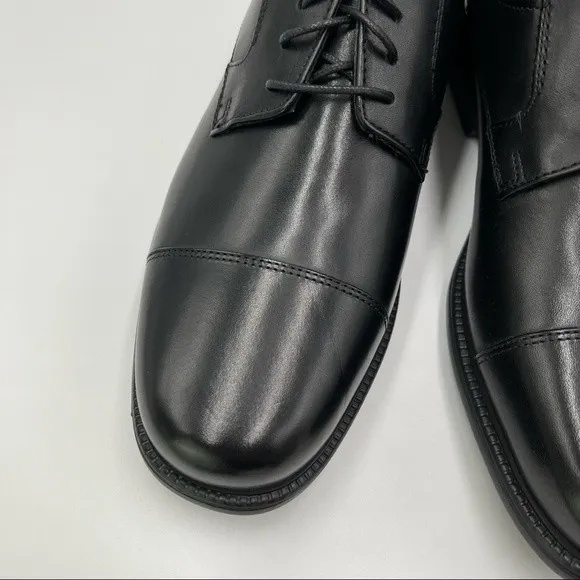 Rockport Mens Charles Road Cap Toe Oxford Black Leather Shoes Size 9 NEW