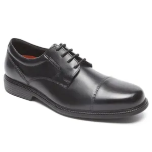 Rockport Mens Charles Road Cap Toe Oxford Black Leather Shoes Size 9 NEW