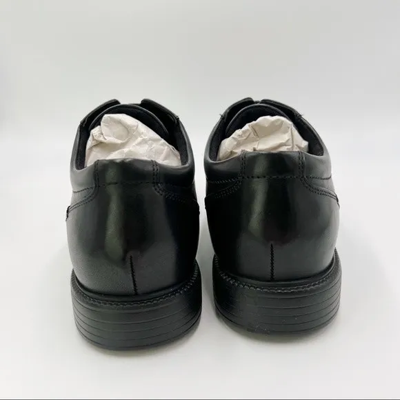 Rockport Mens Charles Road Cap Toe Oxford Black Leather Shoes Size 9 NEW