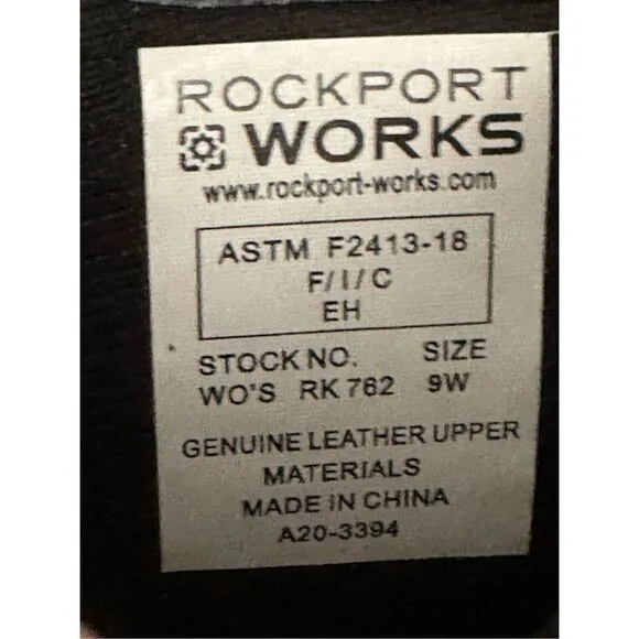 ROCKPORT WORKS *WIDE WIDTH* DAISEY WORK BLACK WOMEN’S STEEL TOE LEATHER SIZE 9W
