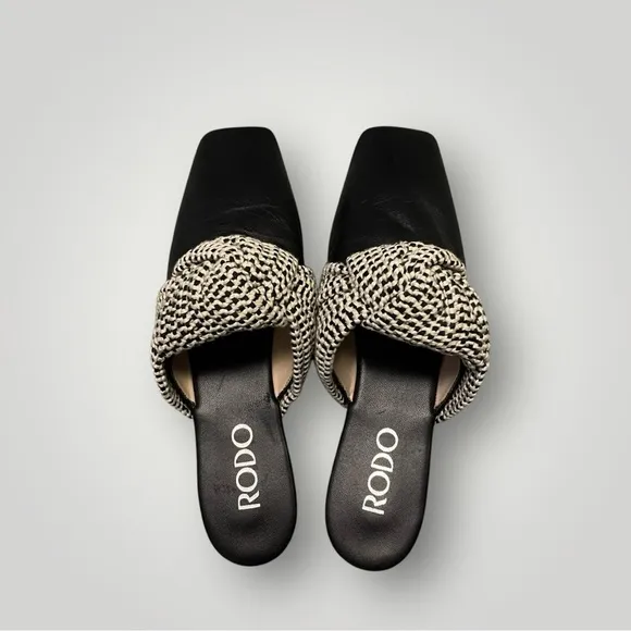 RODO Mules Black Sz 38 Made in Italy
