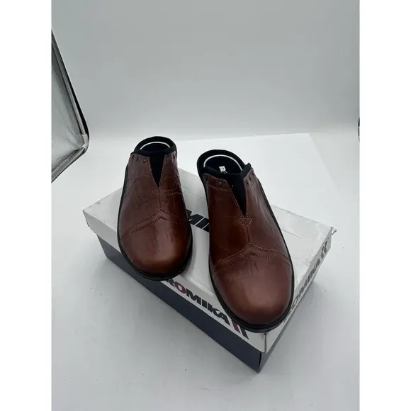 Romika Mokassetta 271 Leather Clogs Mules Brandy Size 39 8-8.5 New
