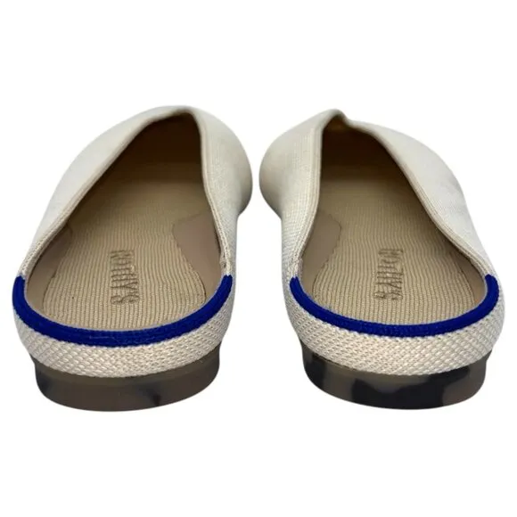 ROTHY'S Almond Demi Flat Mule 8 Vanilla Bean Cream Washable Knit Slip-On Neutral
