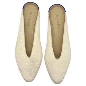 ROTHY'S Almond Demi Flat Mule 8 Vanilla Bean Cream Washable Knit Slip-On Neutral