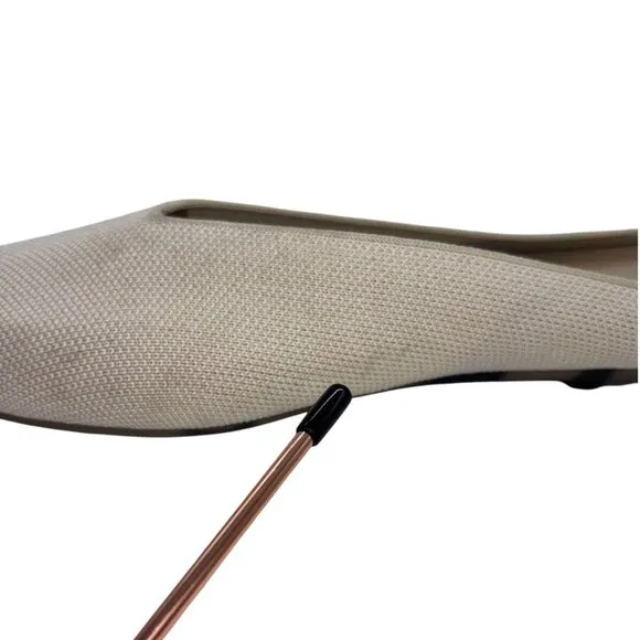 ROTHY'S Almond Demi Flat Mule 8 Vanilla Bean Cream Washable Knit Slip-On Neutral