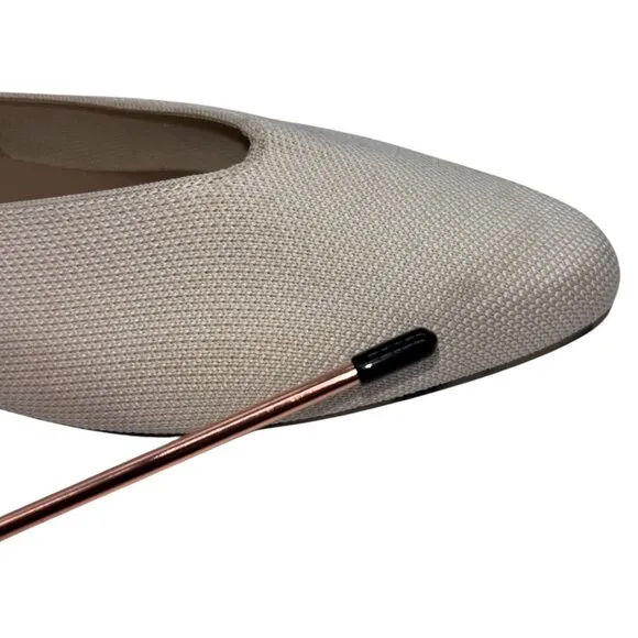 ROTHY'S Almond Demi Flat Mule 8 Vanilla Bean Cream Washable Knit Slip-On Neutral