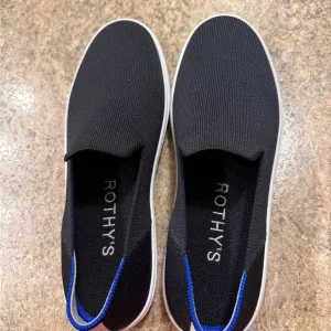 Rothy's Black and Blue Sneakers Minimalist Slip-Ons