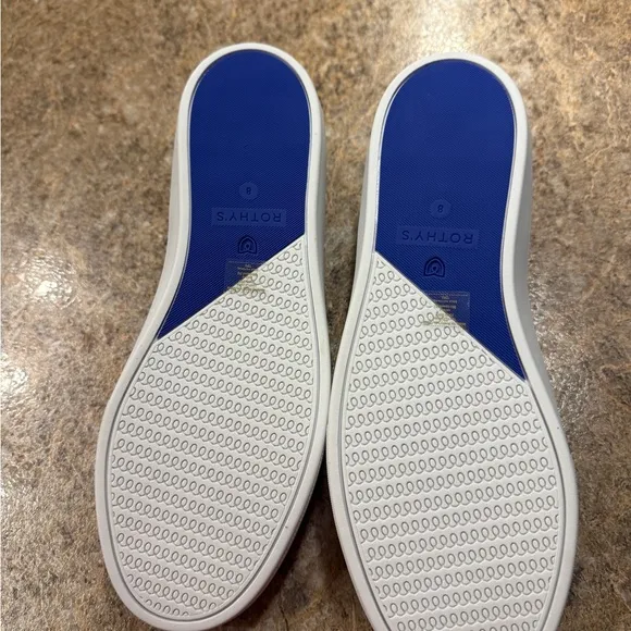 Rothy's Black and Blue Sneakers Minimalist Slip-Ons