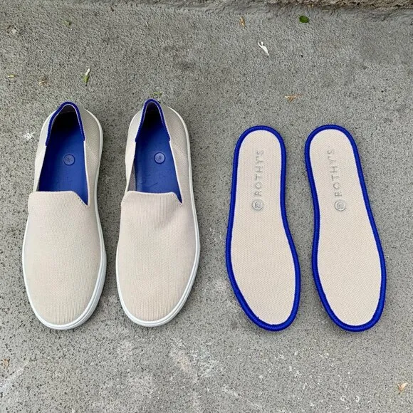 ROTHY'S Sand Original Slip On Sneaker Womens 6.5 37 Shoes Rothys Fabric Flat Tan