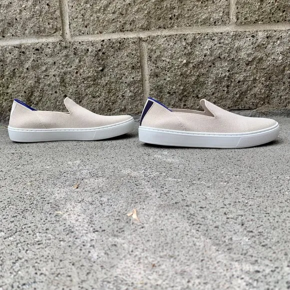 ROTHY'S Sand Original Slip On Sneaker Womens 6.5 37 Shoes Rothys Fabric Flat Tan