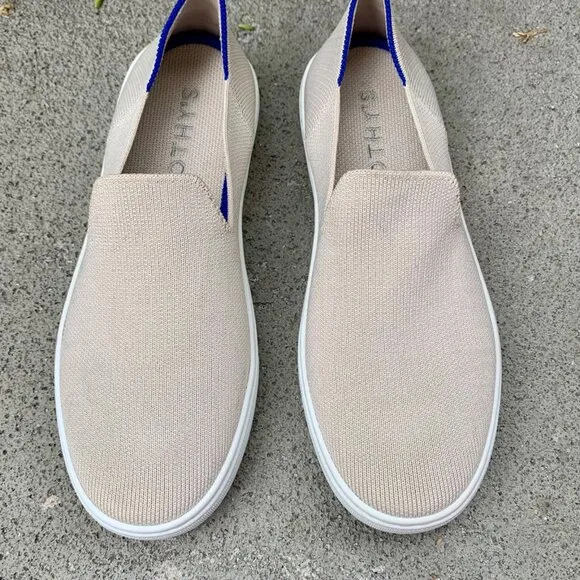 ROTHY'S Sand Original Slip On Sneaker Womens 6.5 37 Shoes Rothys Fabric Flat Tan